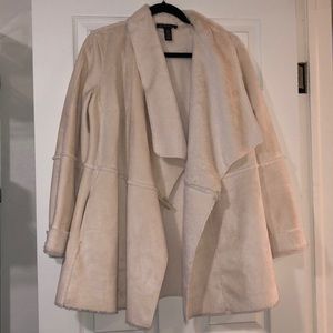 INC Beige Faux Suede Jacket